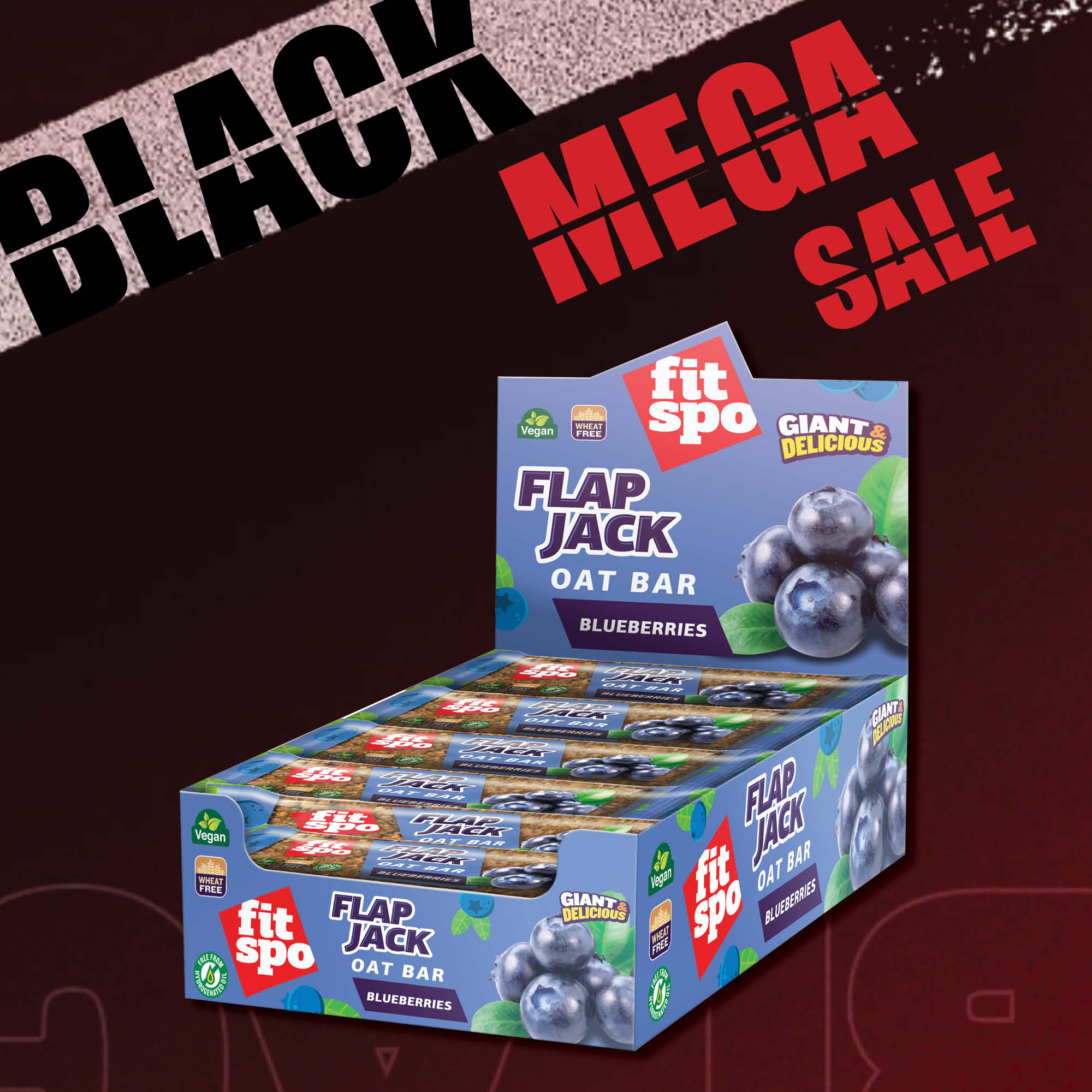 Black Mega Sale Promo Flapjack Blueberries