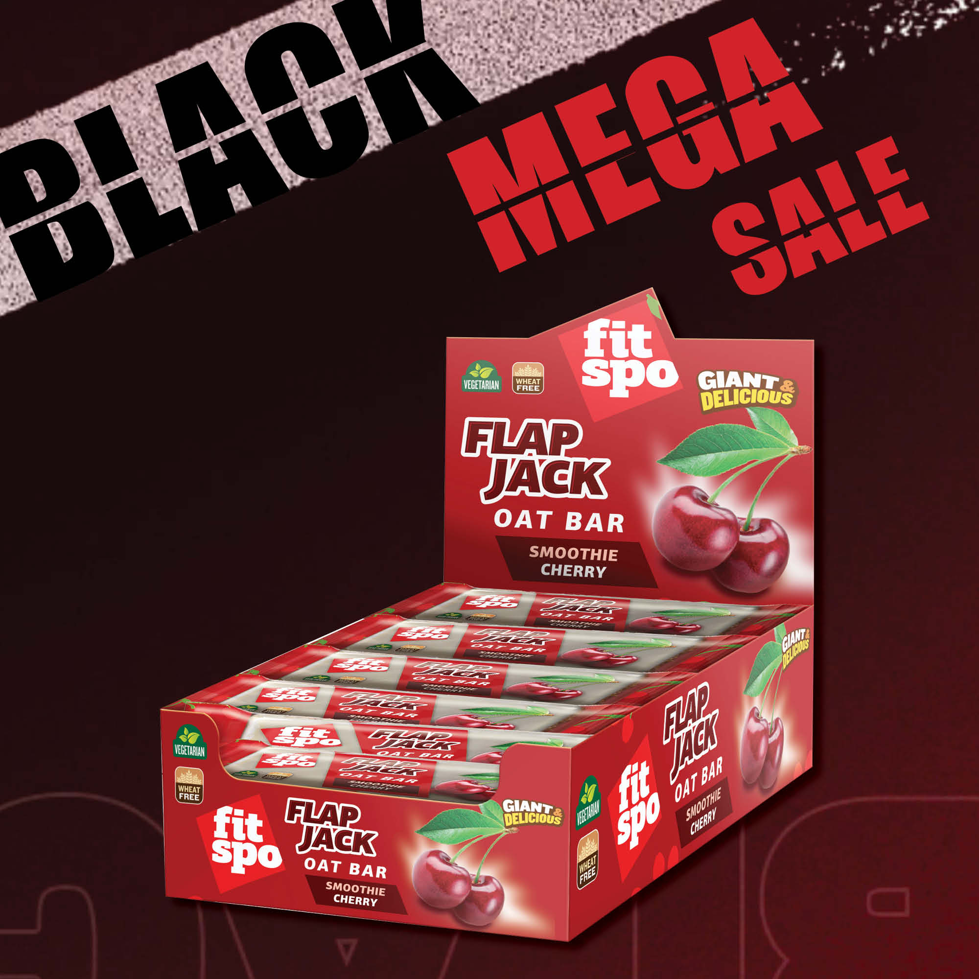 Black Mega Sale Promo Flapjack Smoothie Cherry