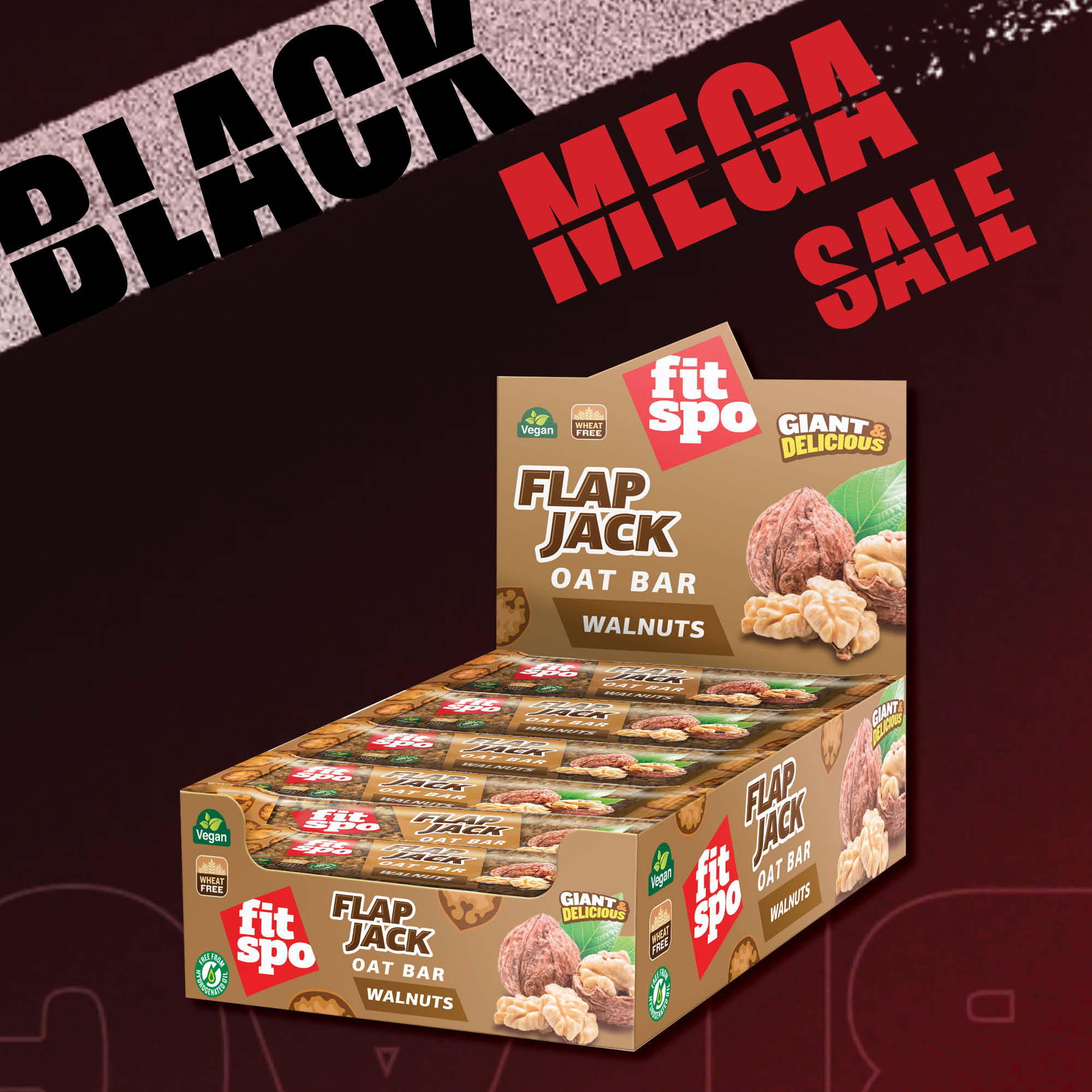 Black Mega Sale Promo Flapjack Walnuts