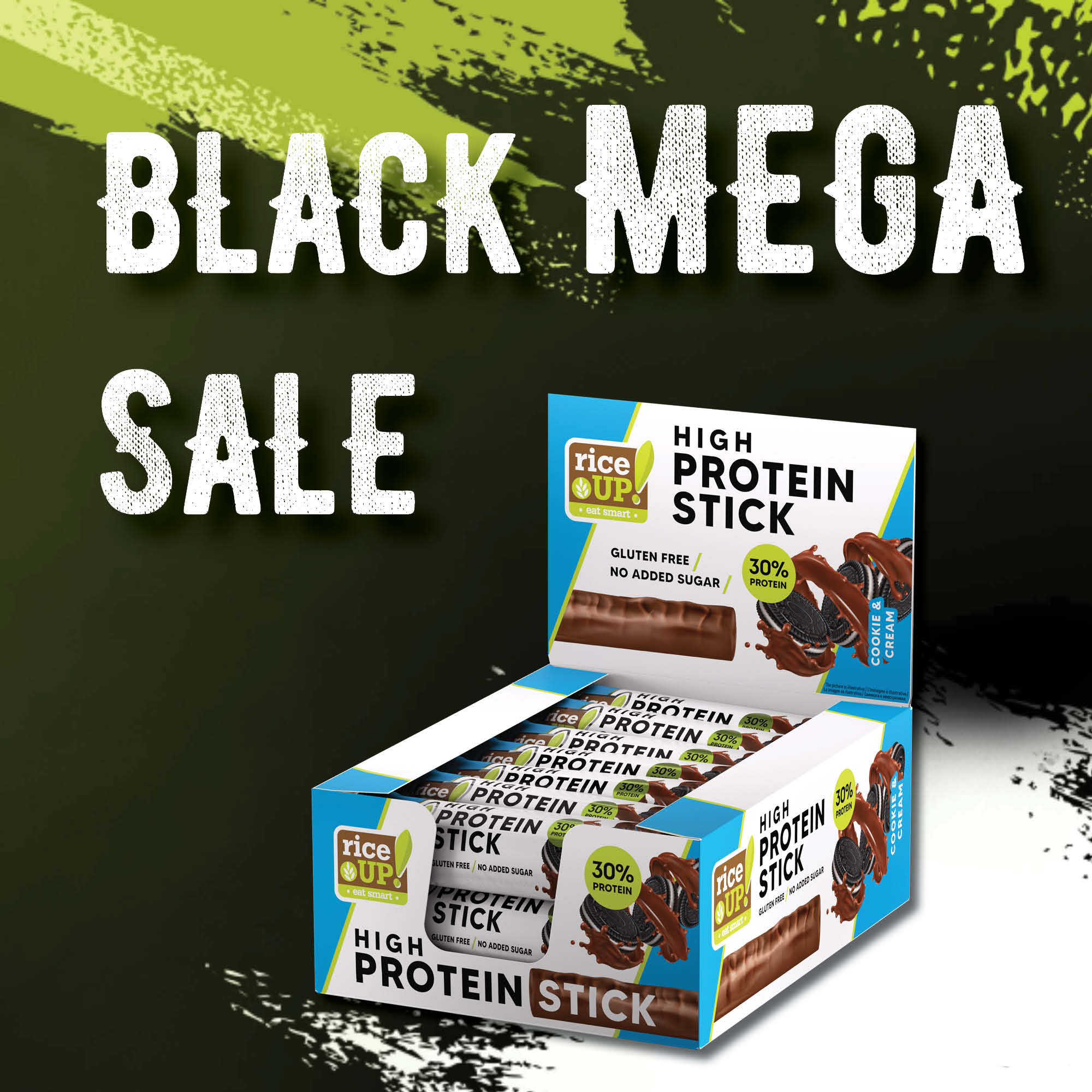 Black Mega Sale Promo RiceUp Protein Stick Cookie and Cream