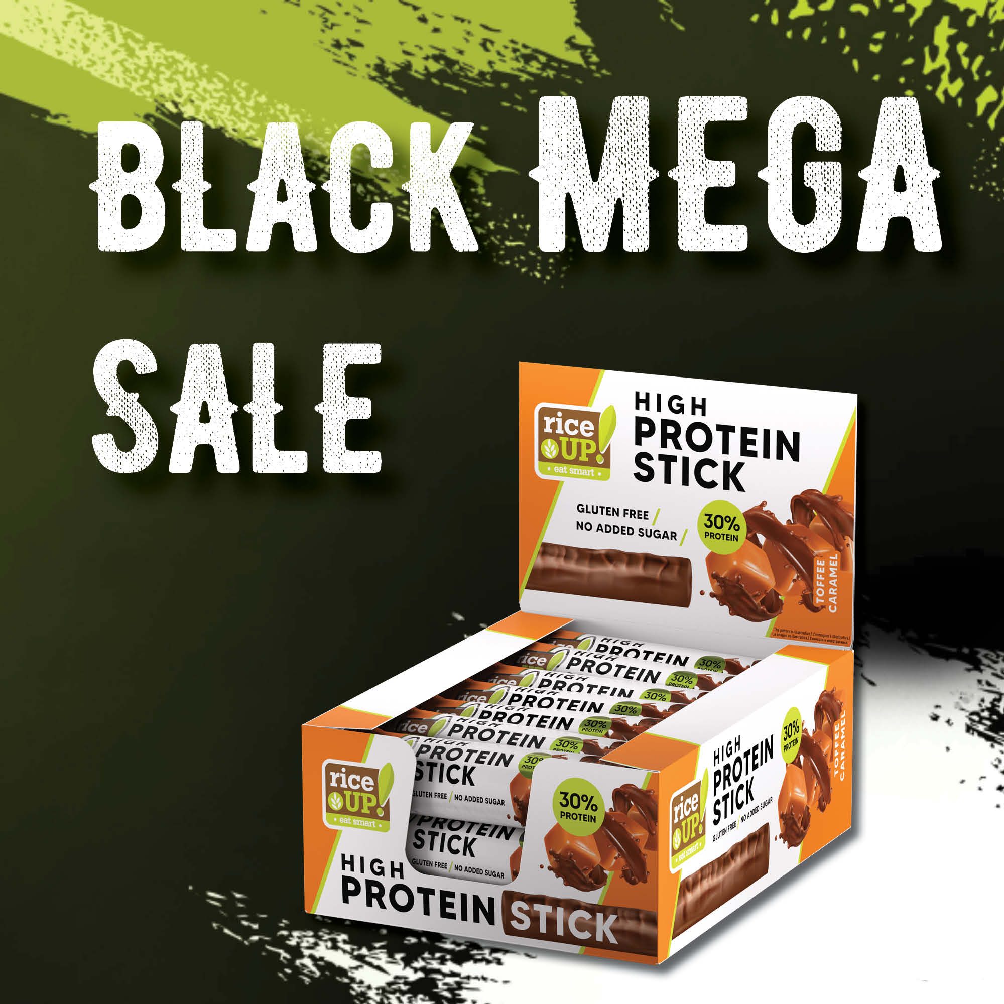 Black Mega Sale Promo RiceUp Protein Stick Toffee Caramel