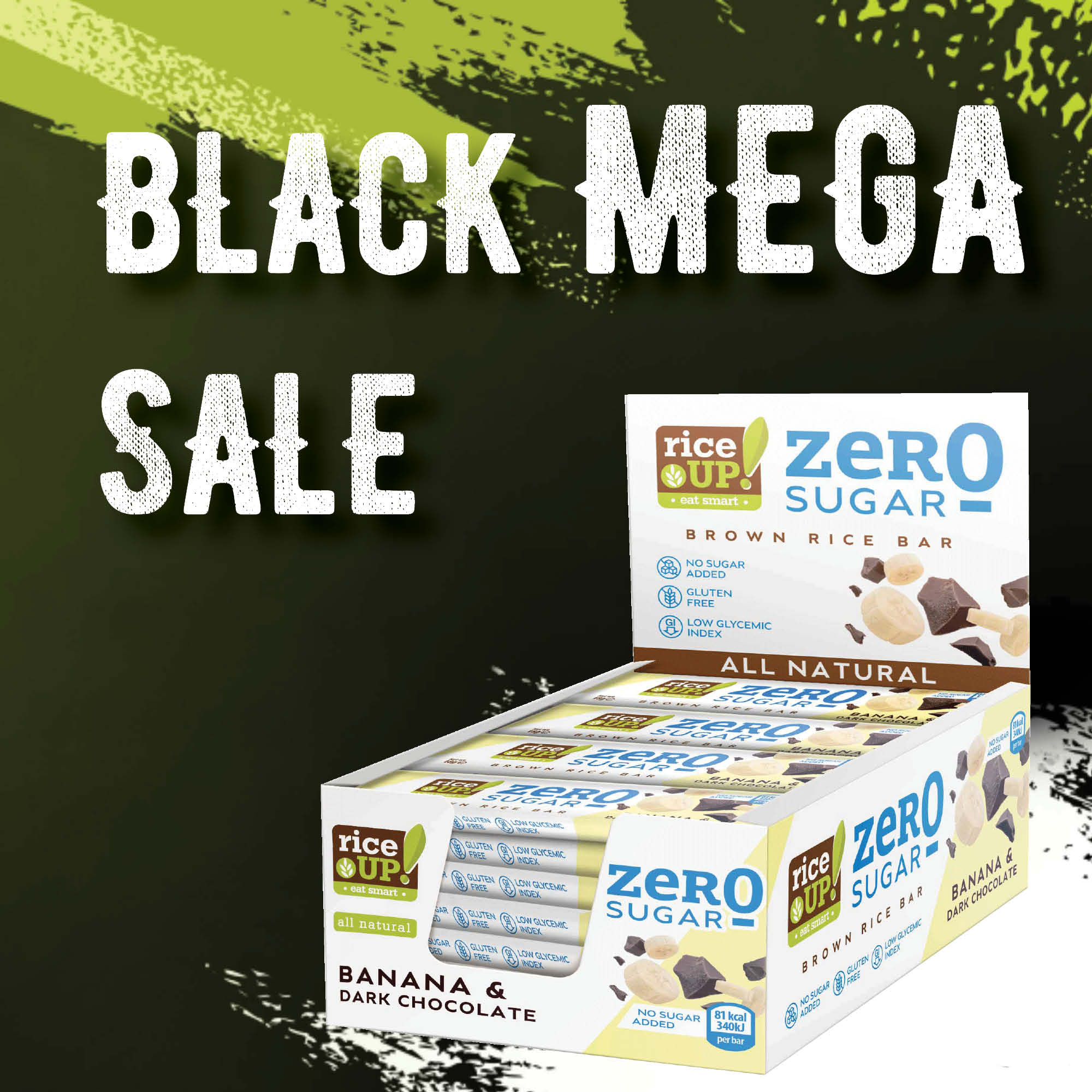 Black Mega Sale Promo RiceUp ZERO SUGAR Rice bar Banana