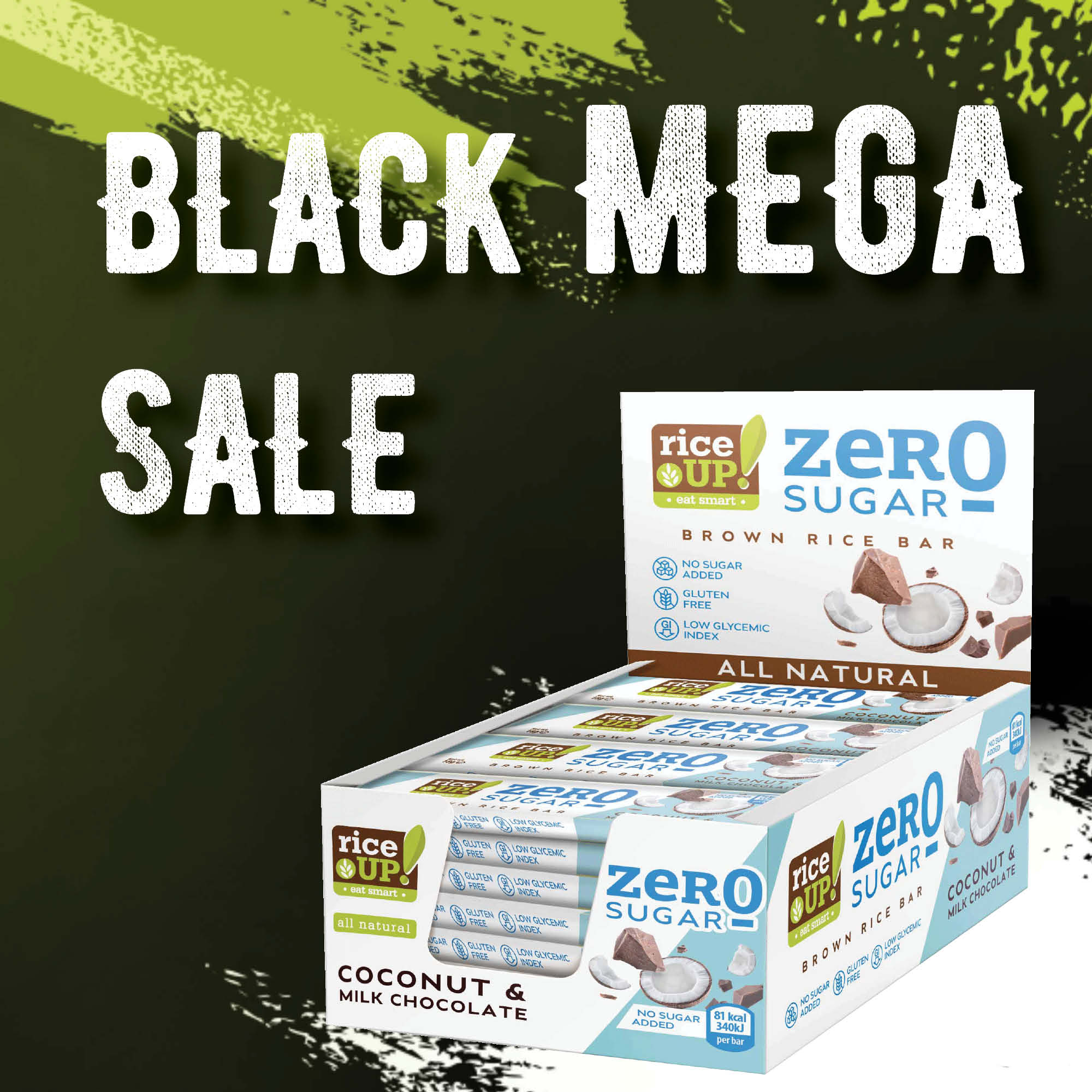 Black Mega Sale Promo RiceUp ZERO SUGAR Rice bar Coconut