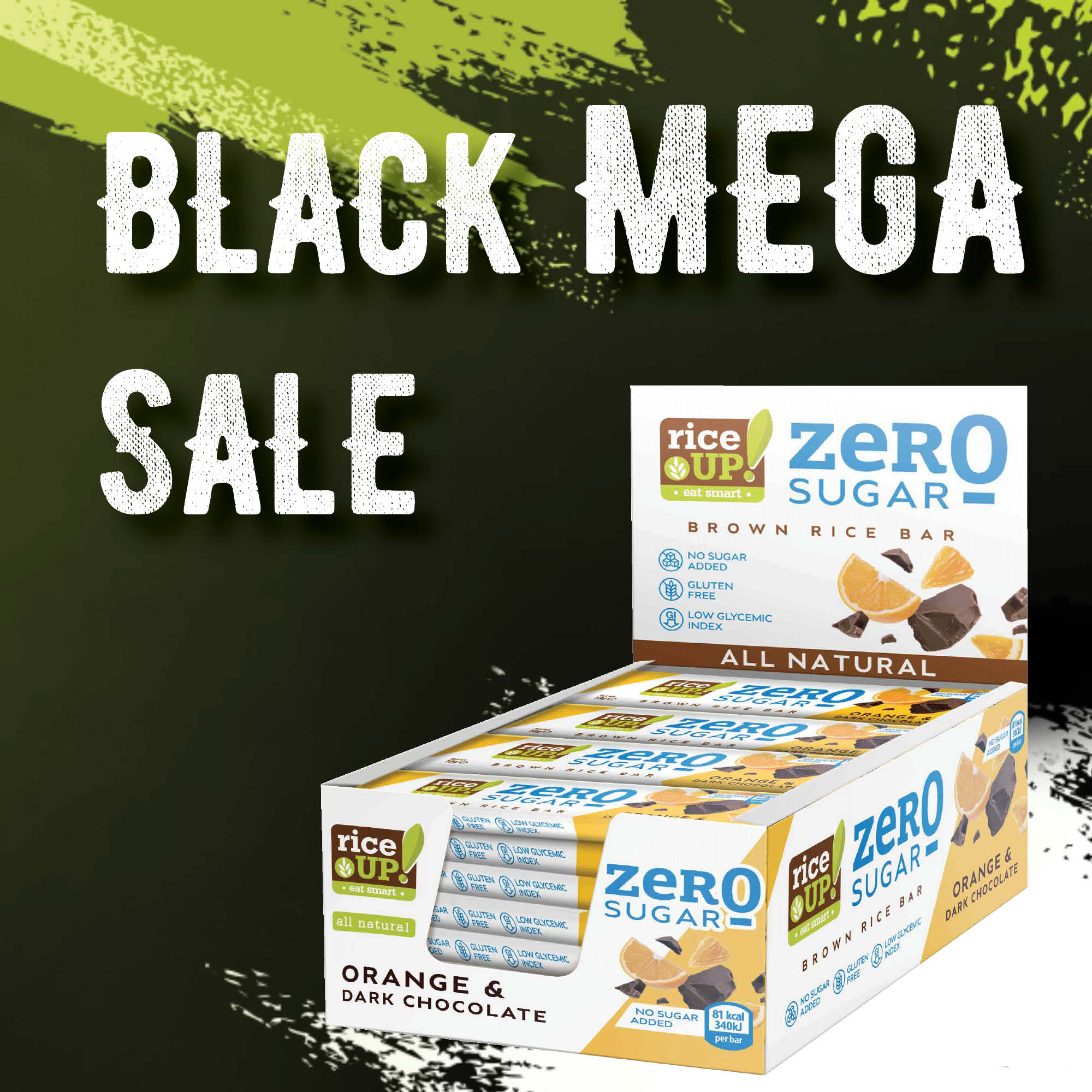 Black Mega Sale Promo RiceUp ZERO SUGAR Rice bar Orange