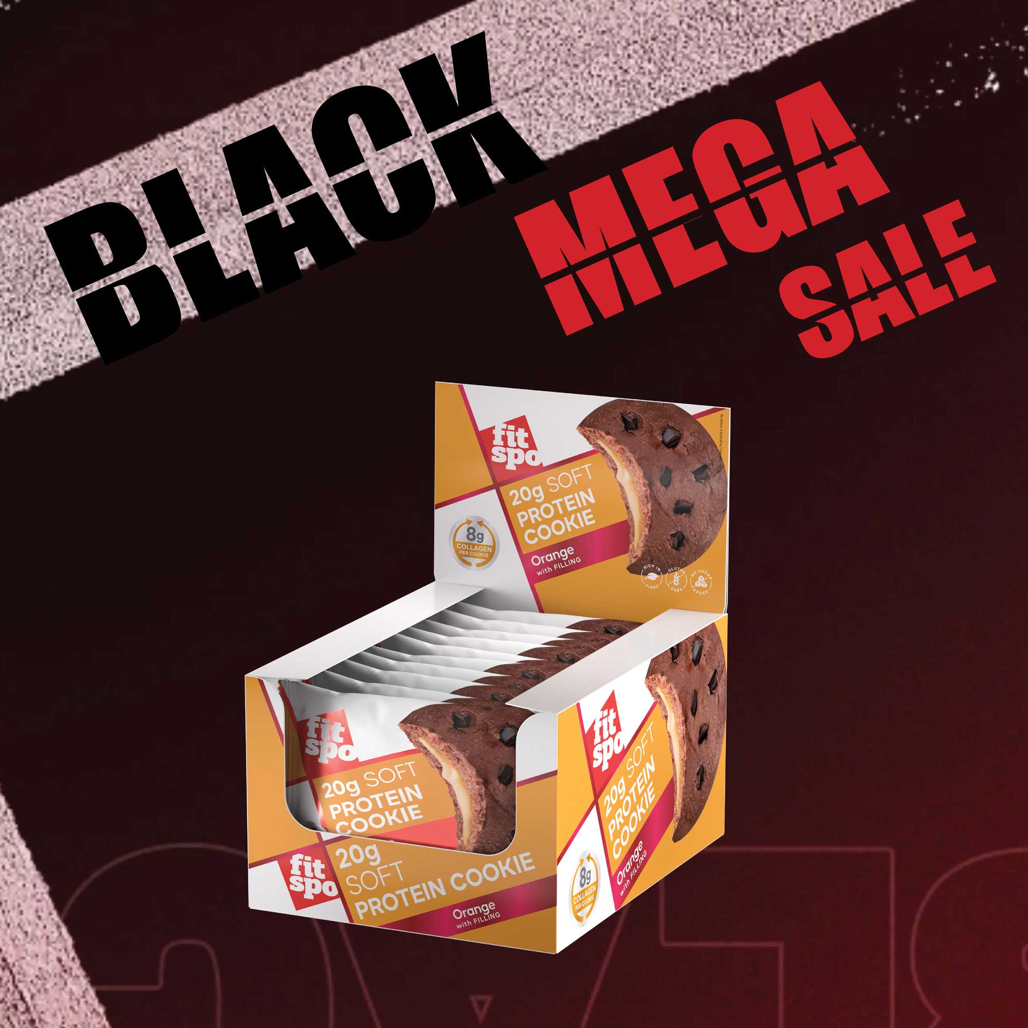 Black Mega Sale Promo Soft Protein Cookie Orange