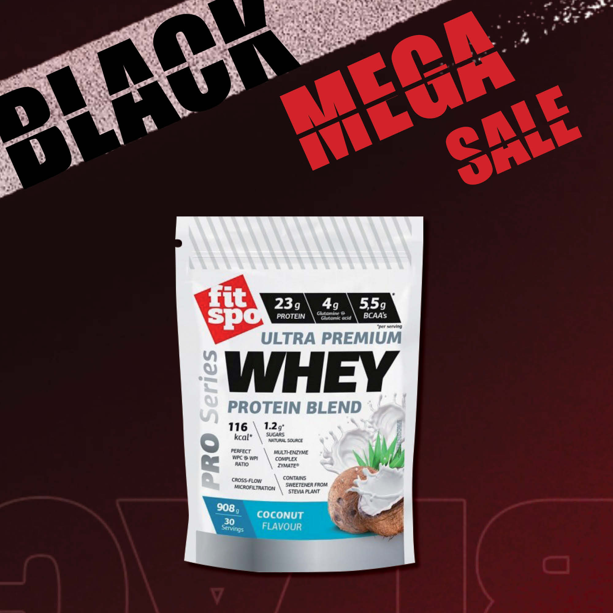 Black Mega Sale Promo Whey Protein Coconut