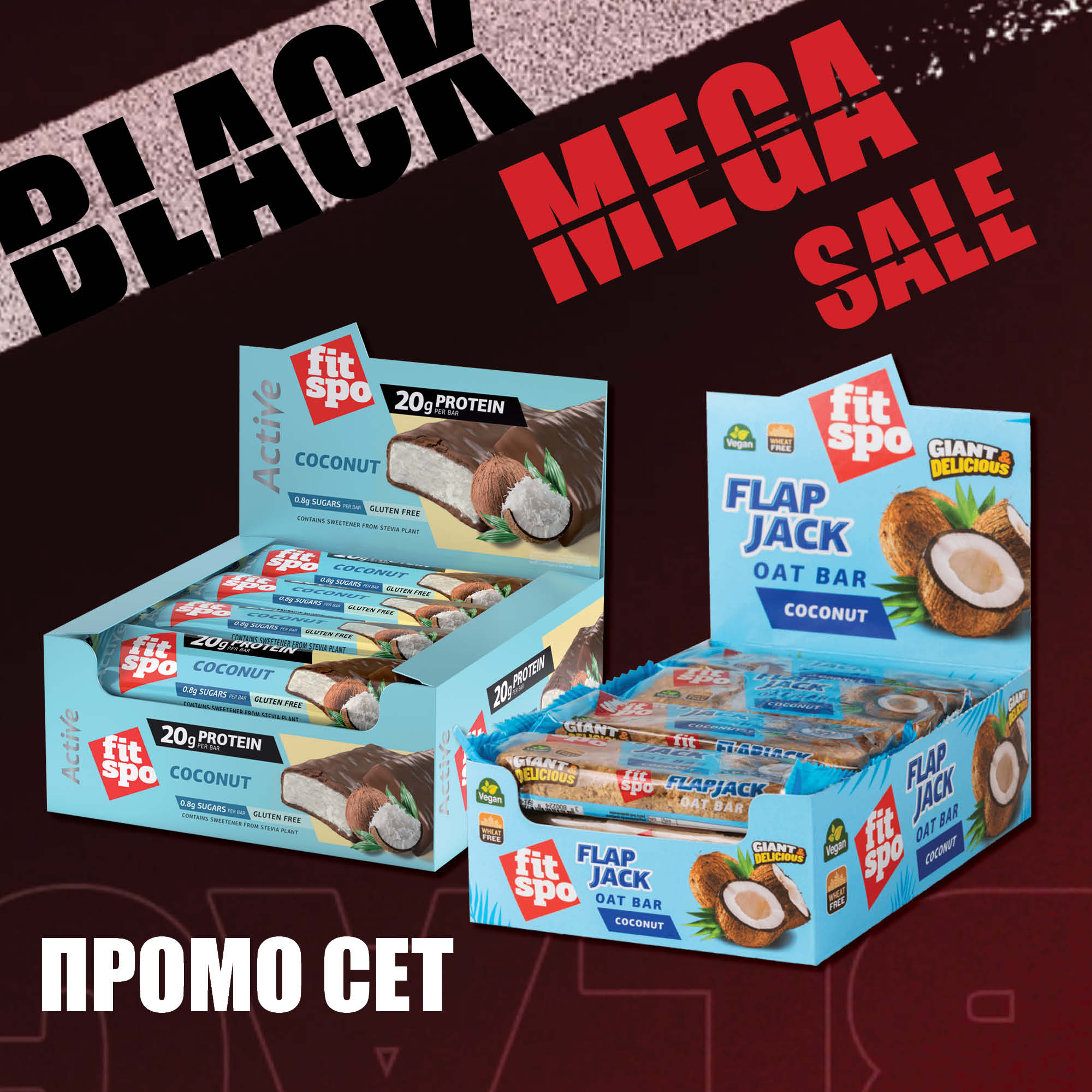 Black Mega Sale Promo set Protein Bar Flapjack Coconut